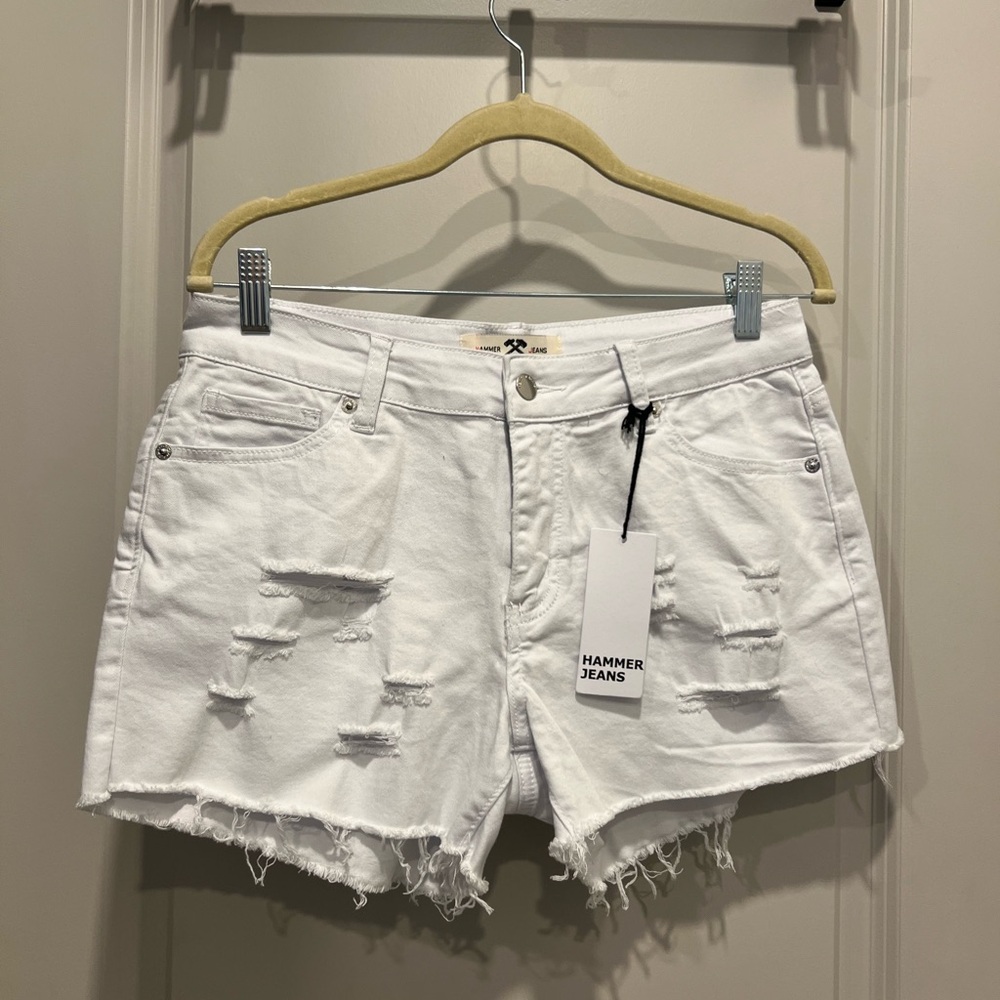 White Hammer Jeans Shorts